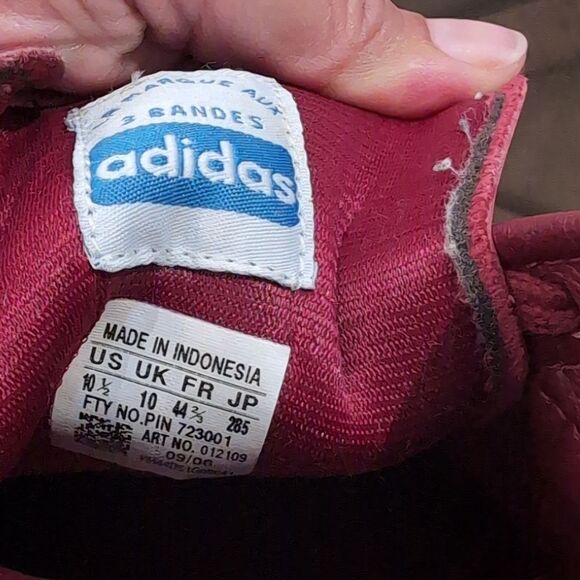 2006 Adidas Pro Model Burgundy Shell Toe Superstar High Top Sneakers Size 10.5 - Picture 10 of 10